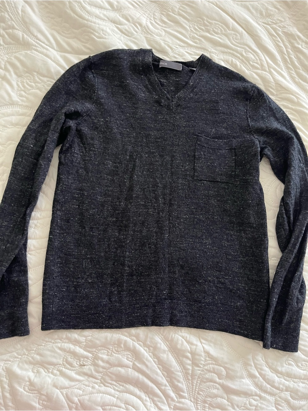 Vince Women's Charcoal V-Neck Cashmere Blend Sweater XS - Picture 9 of 9